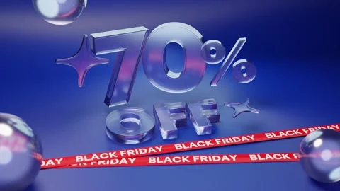 Black Friday, 70% off. 3D Animation Concept 動画素材 332217608