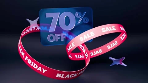 Black Friday, 70% off. 3D Animation Concept Stock Footage 337414595