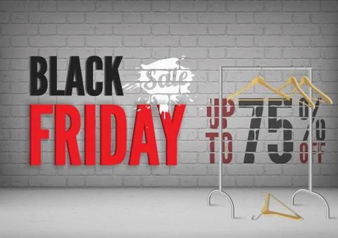 Black friday 75 percent off vector banner template Stock Illustration