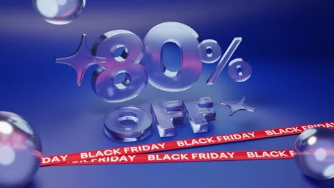 Black Friday, 80% off. 3D Animation Concept With Matte Glass Textures 動画素材 333103014