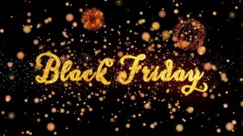 Black Friday Abstract particles and glitter fireworks greeting card text 動画素材 92359522