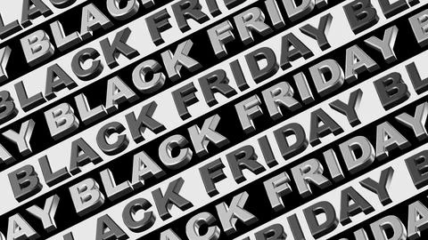 Black Friday Advertisement Background with Bold Repeating Text Design Stock Illustration