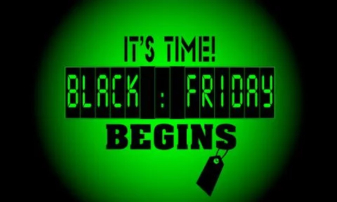 Black friday advertisement design idea for electronics store. text 'It's time Stock Illustration