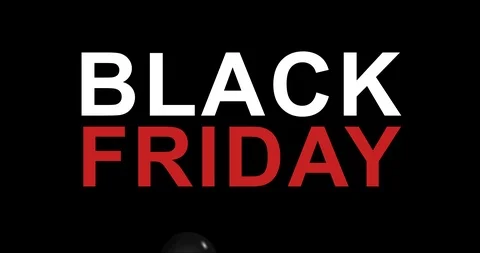Black Friday advertisement with red, white and black balloons, background 4k Stock Footage 119923228