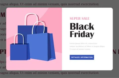 Black Friday advertising background template. Marketing poster, web page, shop Stock Illustration