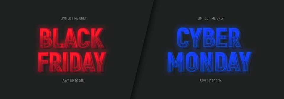 Black Friday and Cyber Monday Sale banner Stock Illustration