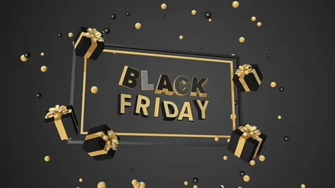 Black Friday, animation 4K with title and gift boxes on a seamless loop Stock Footage 164136130