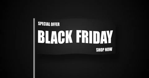 BLACK FRIDAY ANIMATION ON BLACK BACKGROUND Stock Footage 132519467