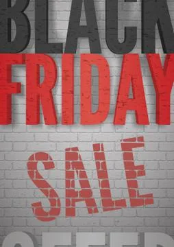 Black Friday announcement realistic vector black and red typography Stock Illustration