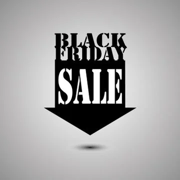 Black friday arrow in flat design. Vector illustration Stock-Illustration