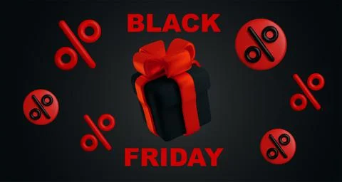Black Friday background 3D Stock Illustration