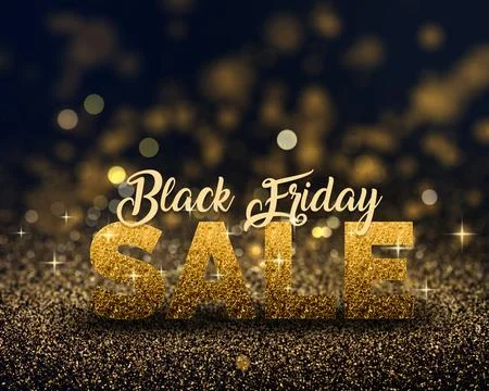 Black Friday background of gold glitter Stock Illustration