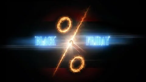 Black Friday background. Interest in hand. Dark banner for black Friday sale. Stock Illustration