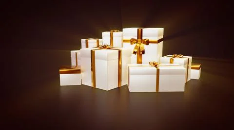 Black friday background - many gift boxes - abstract 3D illustration Stock Illustration