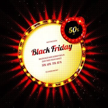 Black Friday background. Neon sign. Stock Illustration