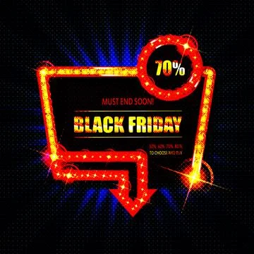 Black Friday background. Neon sign. Stock Illustration