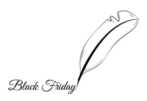 Black friday background with quill Stock Illustration