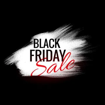 Black friday background with white paint stroke Stock Illustration
