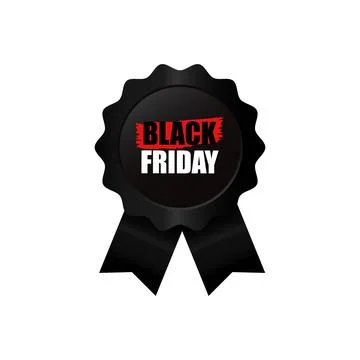 Black friday badge design template Stock Illustration