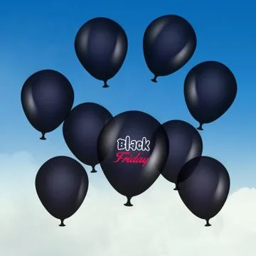 Black friday balloons Stock Illustration
