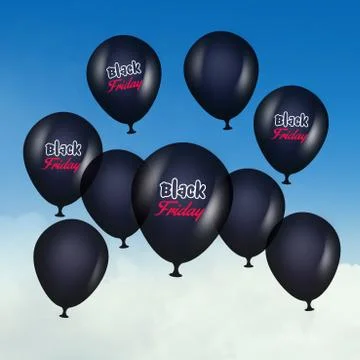 Black friday balloons Stock Illustration