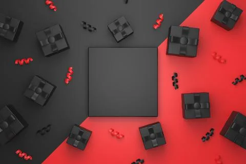 Black Friday banner background. 3D background. Stock Illustration