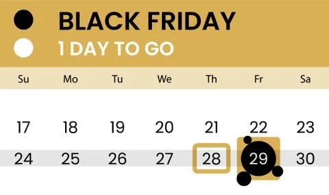 Black friday banner as calendar with countdown Stock Illustration