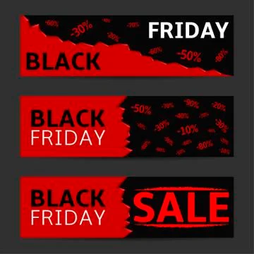 Black friday banner set Stock Illustration
