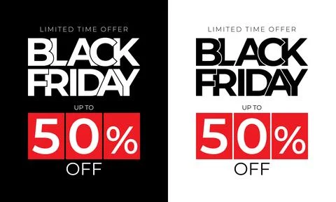 Black Friday banner template. Set of design templates for a Black Friday sa.. Stock Illustration