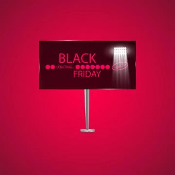 Black Friday on the billboard and Progress loading bar Stock Illustration