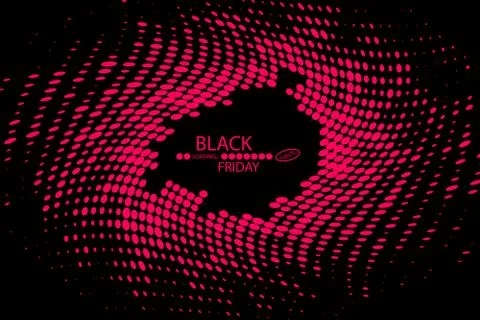 Black Friday Black dots with Loading Bar on black background. Stock Illustration