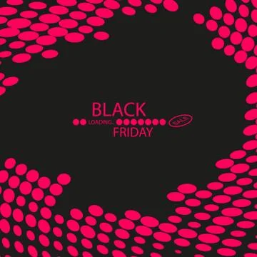Black Friday Black dots with Loading Bar on black background. Stock Illustration