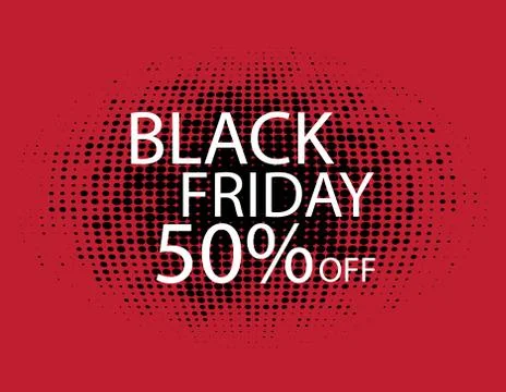 Black Friday Black dots on red background. 스톡 일러스트