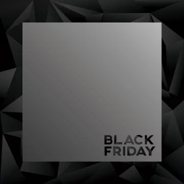 Black friday blank poster or banner vector illustration on low poly background Stock Illustration