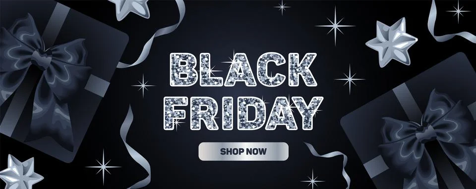 Black Friday. Bright horizontal vector illustration for sale, realistic style Stock Illustration