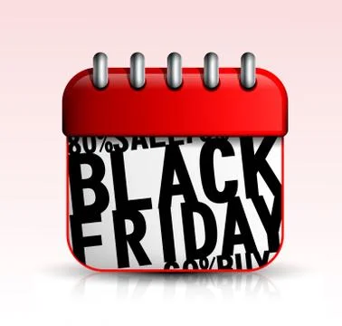 Black friday calendar icon Stock Illustration