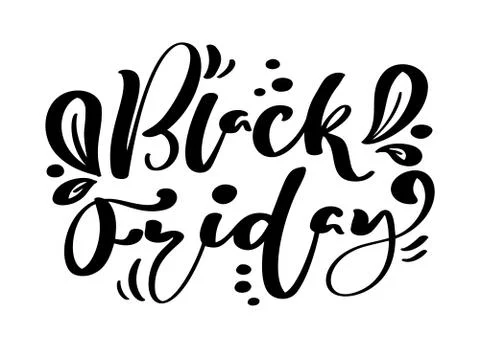 Black friday calligraphy lettering vector text. For art template design list Stock Illustration