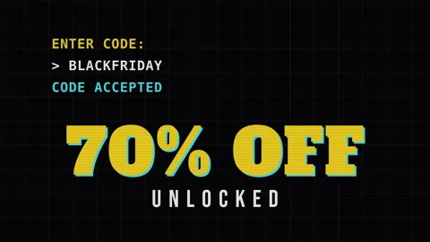 Black Friday Cheat Code Typing 70 Percent Off Unlocked Text Animation Stockbeeldmateriaal 347967102