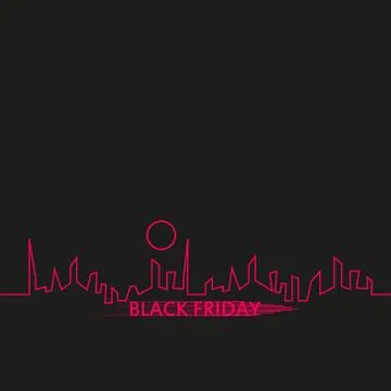 Black Friday in the City the Perfect Sale. White Ribbon Banner in Flat Style on Stock Illustration