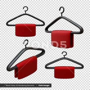 Black Friday Cloth Hanger 3d rendering elements PSD Template