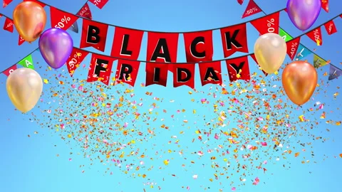 Black friday colored garland set with separate mask in 4K Video stock 161965990