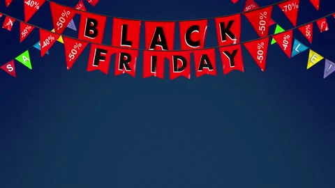 Black friday colored garland set with separate mask in 4K Video stock 161966053