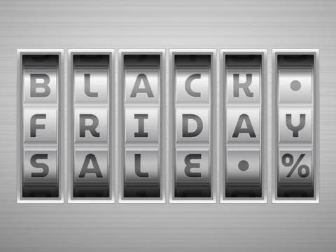 Black friday combination lock Ilustración de archivo