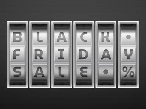 Black friday combination lock Ilustración de archivo