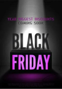 Black friday coming soon vector poster template Stock Illustration