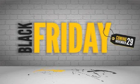 Black friday coming vector yellow banner template Stock Illustration