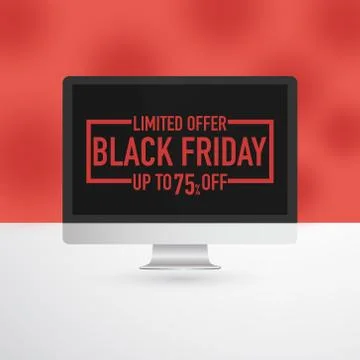 Black Friday computer advertisement Stock Illustration