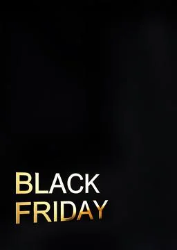 Black friday concept 3d gold text on black background with copy space, 3d render Stock Illustration