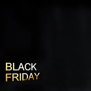 Black friday concept 3d gold text on black background with copy space, 3d render Stock Illustration