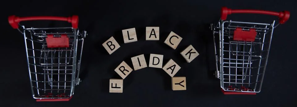 Black Friday the concept of sales in the store, cubes with the words black Fr Stock Photos